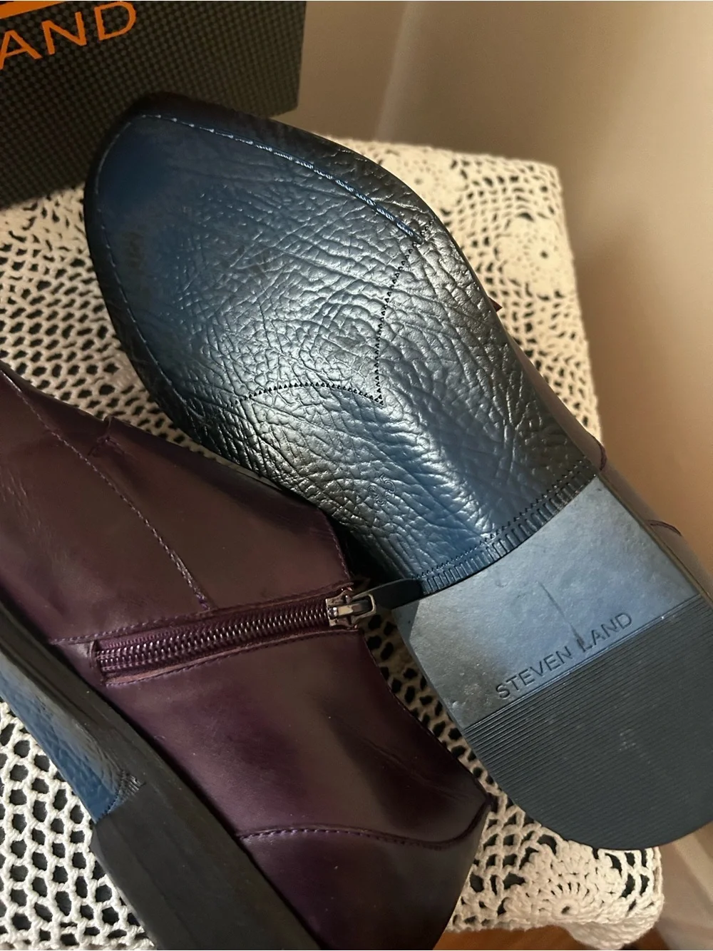 Steven Land Burgundy Double Monk Leather Oxfords. NEW